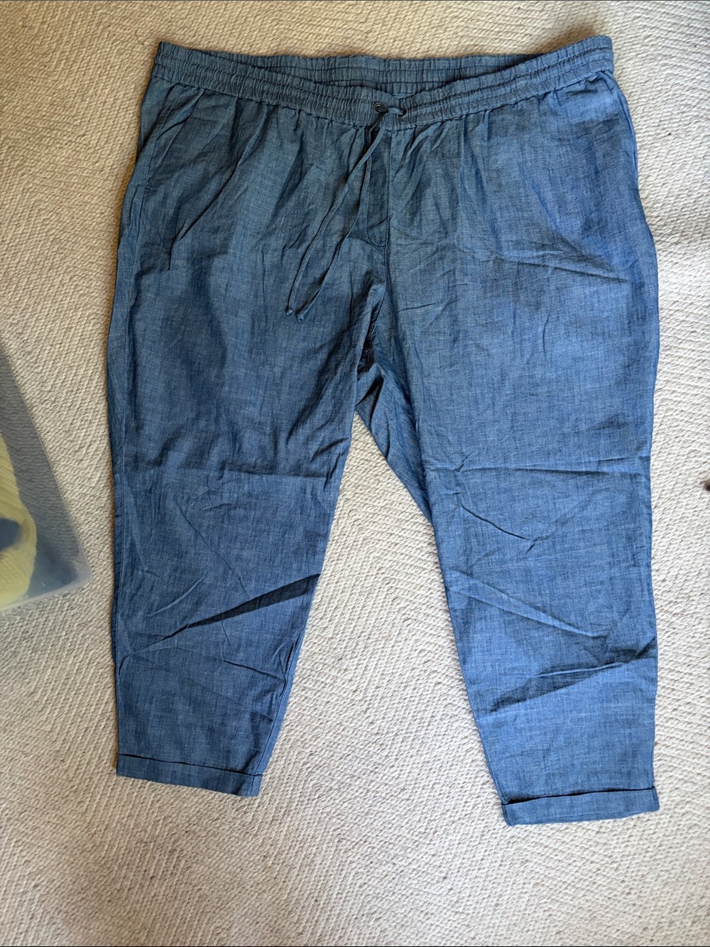 J. Crew Chambray Drawstring Waist Pants - Blue